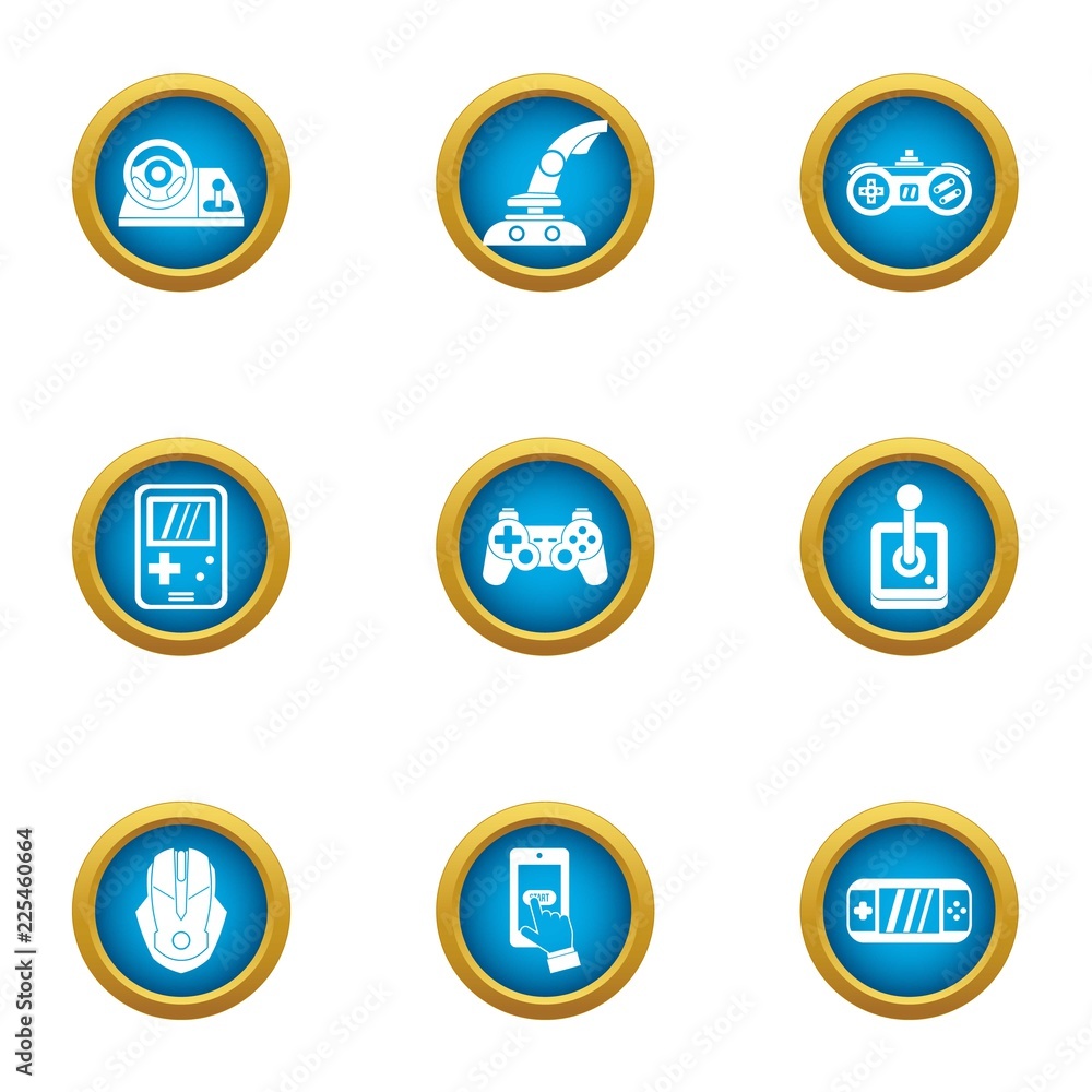 Game development icons set. Flat set of 9 game development vector icons for web isolated on white background