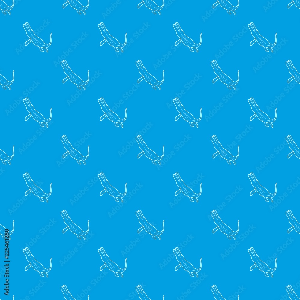 Underwater dinosaur pattern vector seamless blue repeat for any use Underwater dinosaur pattern vector seamless blue repeat for any use