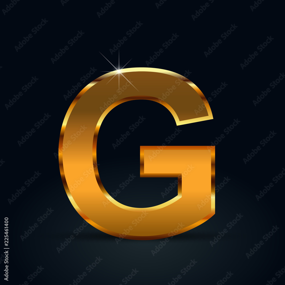 Dark gold vector letter G uppercase isolated on black background Dark gold vector letter G uppercase isolated on black background