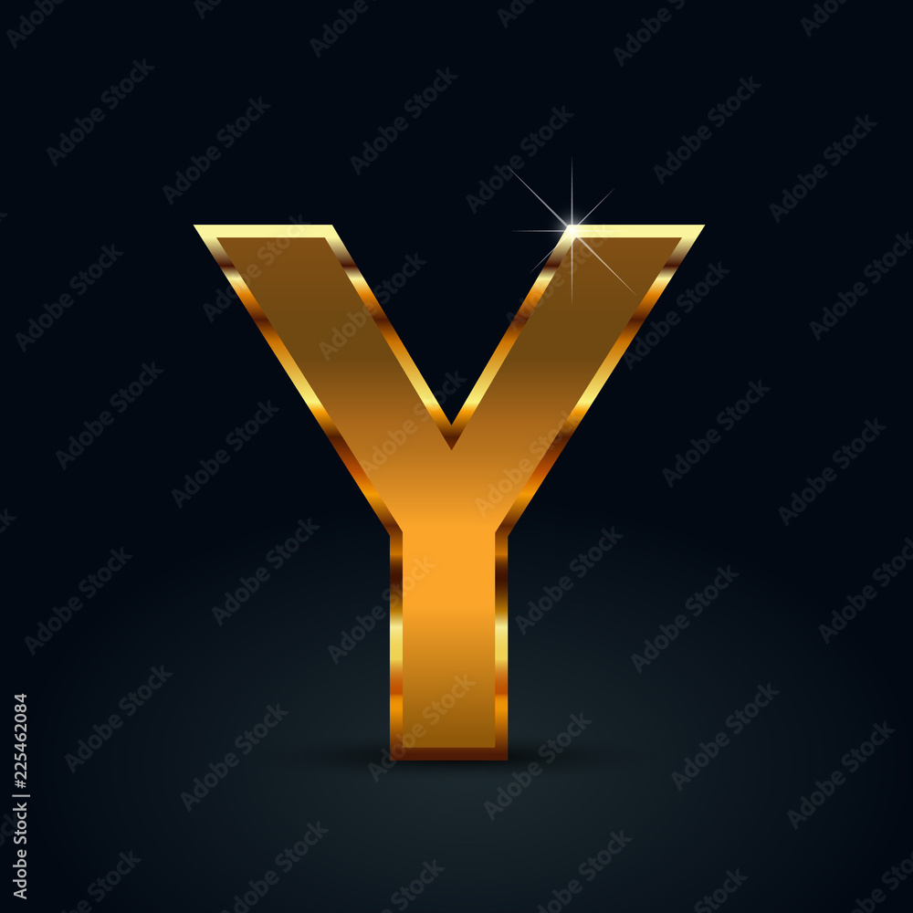 Dark gold vector letter Y uppercase isolated on black background Dark gold vector letter Y uppercase isolated on black background