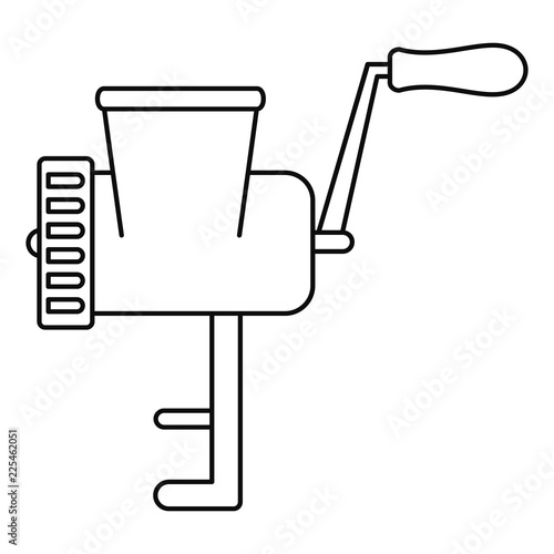 Retro meat grinder icon. Outline retro meat grinder vector icon for web design isolated on white background