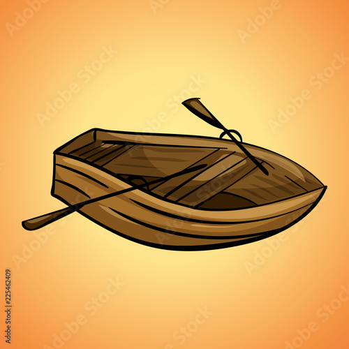 Wood boat icon. Cartoon of wood boat vector icon for web design isolated on white background