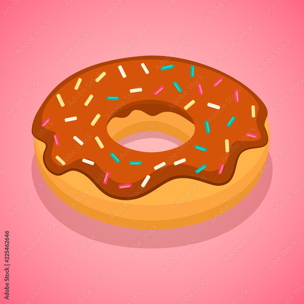 Choco donut icon. Isometric of choco donut vector icon for web design isolated on white background Choco donut icon. Isometric of choco donut vector icon for web design isolated on white background