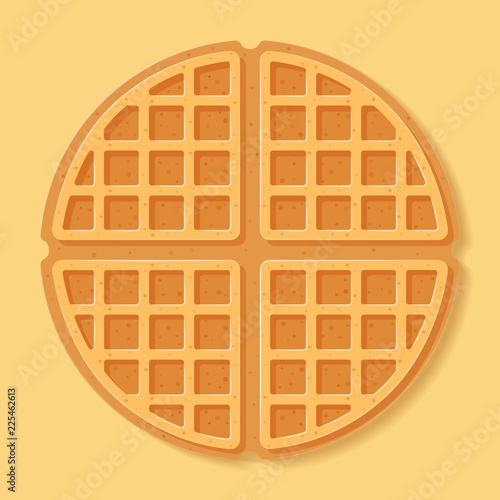 Round waffle. Vector illustration.