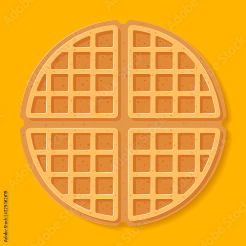 Round waffle. Vector illustration.