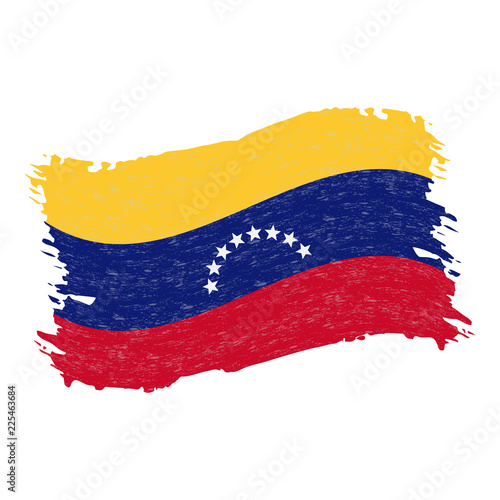 Flag of Venezuela  Grunge Abstract Brush Stroke Isolated On A White Background. Vector Illustration. National Flag In Grungy Style. Use For Brochures  Printed Materials  Logos  Independence Day