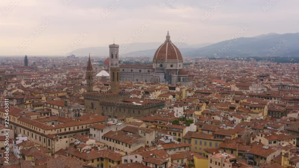 Palazzo Vecchio and Florence's Cathedral - Aerial Palazzo Vecchio and Florence's Cathedral - Aerial