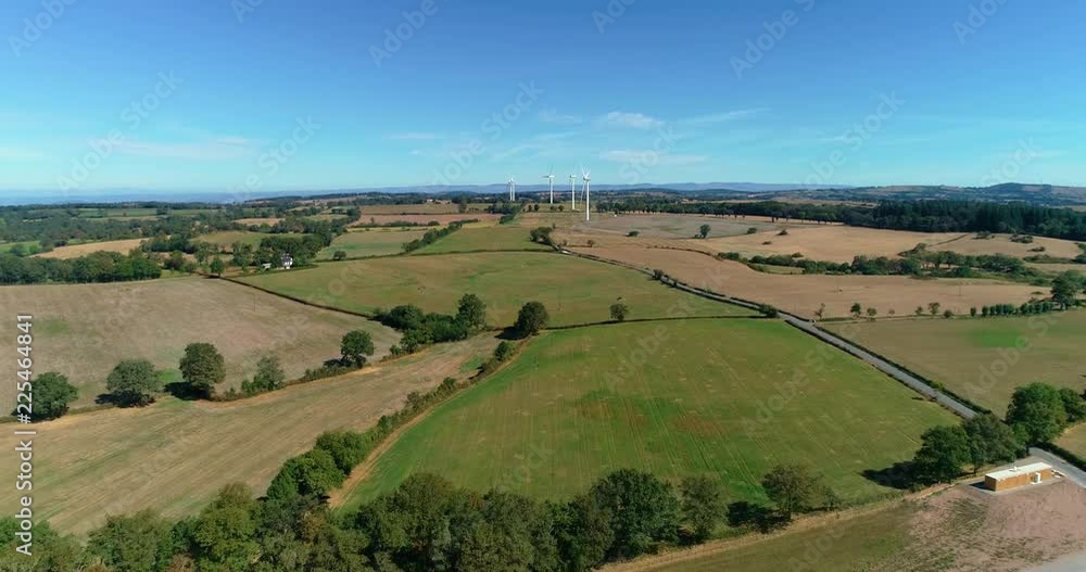 Wind turbines in arerial view Wind turbines in arerial view