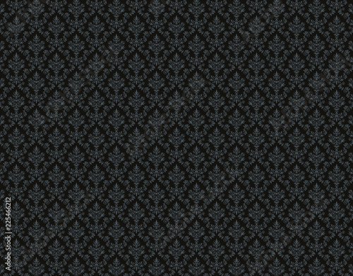 Black wallpaper with damask pattern
