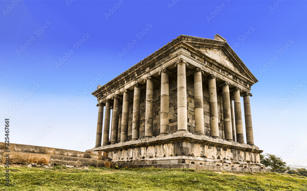 The temple of Garni - a pagan temple in Armenia was built in the first century ad by the Armenian king Trdat