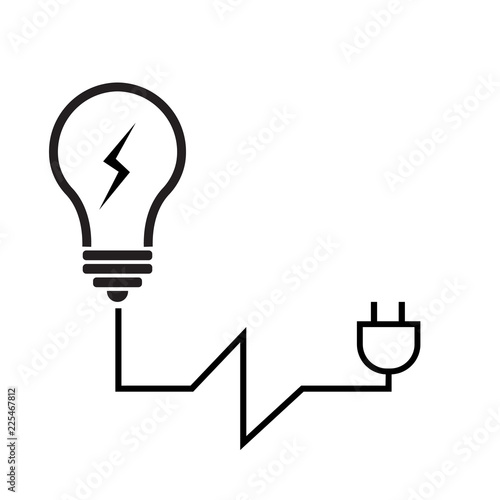 Light blub plug on white background