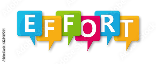 Photos Effort - letters written in beautiful boxes on white background