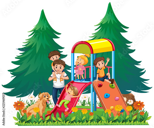 A family at the playground
