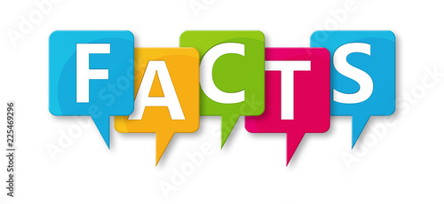 Facts - letters written in beautiful boxes on white background
