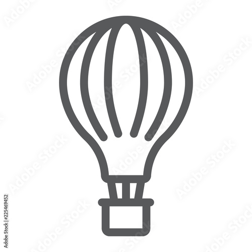 Hot air balloon line icon, airship and flight, aerostat sign, vector graphics, a linear pattern on a white background.
