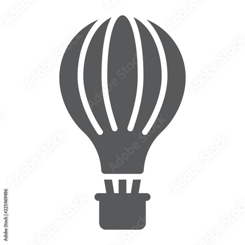 Hot air balloon glyph icon, airship and flight, aerostat sign, vector graphics, a solid pattern on a white background.