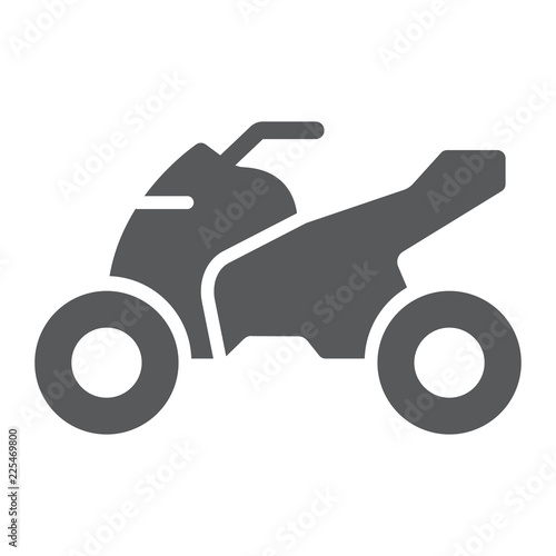 Quadbike glyph icon, bike and extreme, ATV motorcycle sign, vector graphics, a solid pattern on a white background.