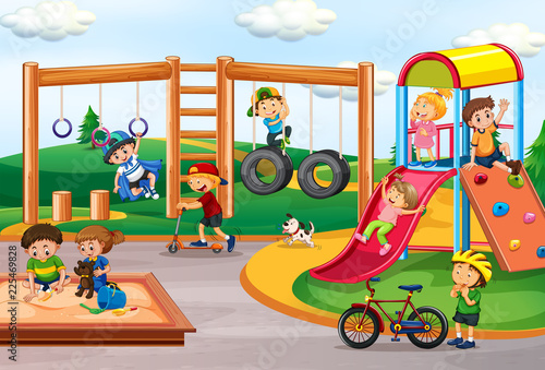 Children playing at playground