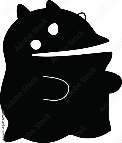 Black Cartoon tiny monster vector