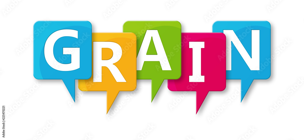 Grain - letters written in beautiful boxes on white background Grain - letters written in beautiful boxes on white background