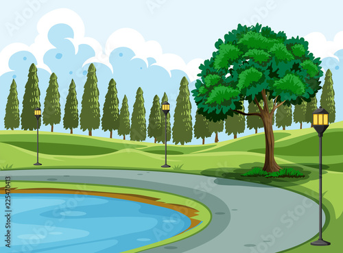 A pond in the park