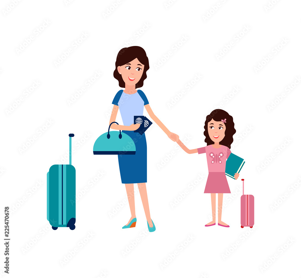 Passport Control in Airport Vector Illustration Passport Control in Airport Vector Illustration