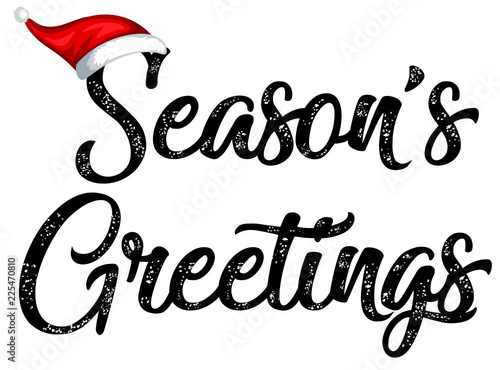 Black seasons greetings typography