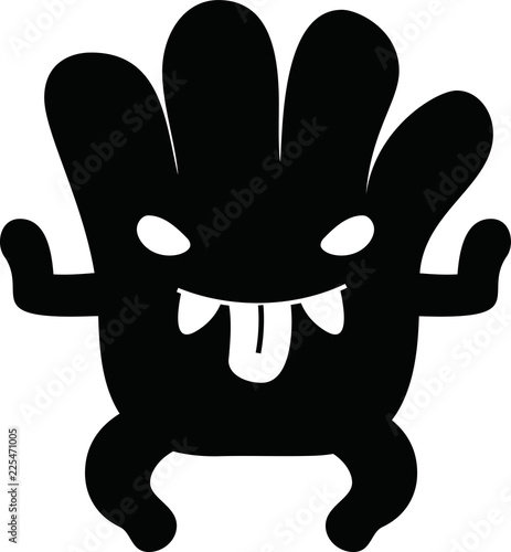 Black Cartoon tiny monster vector
