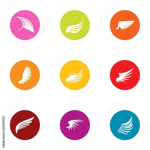 Blastoff icons set. Flat set of 9 blastoff vector icons for web isolated on white background