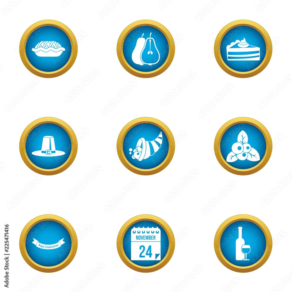 Harvest crop icons set. Flat set of 9 harvest crop vector icons for web isolated on white background