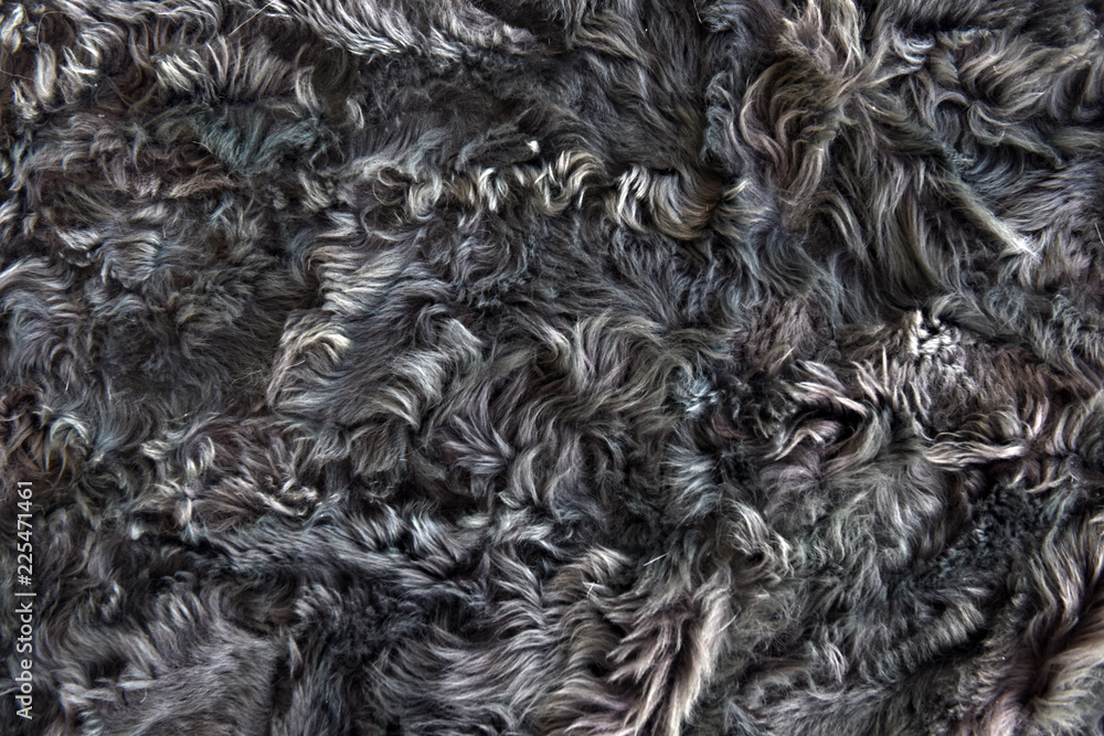 decorative animal fur. fabric made of faux fur with short nap used for clothing and furniture and bedspreads to keep you warm