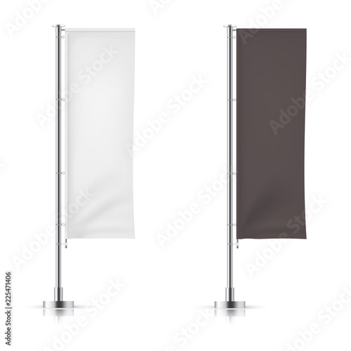 Vector set of different types banner flag