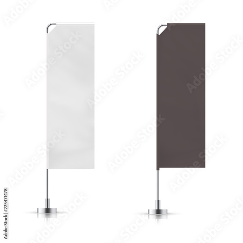 Vector set of different types banner flag