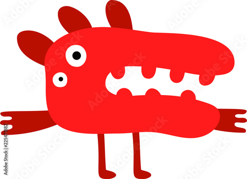 Cartoon tiny monster vector