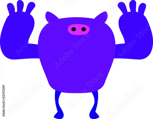 Cartoon tiny monster vector