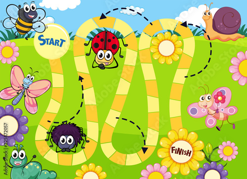 Fun insect board game template
