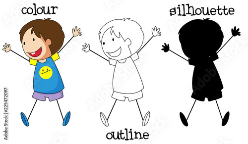 Set of jumping boy