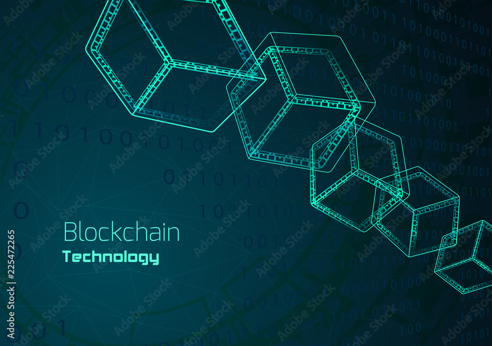 Fototapeta premium Background with the inscription blockchain technology.