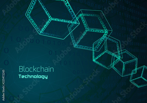  Background with the inscription blockchain technology.