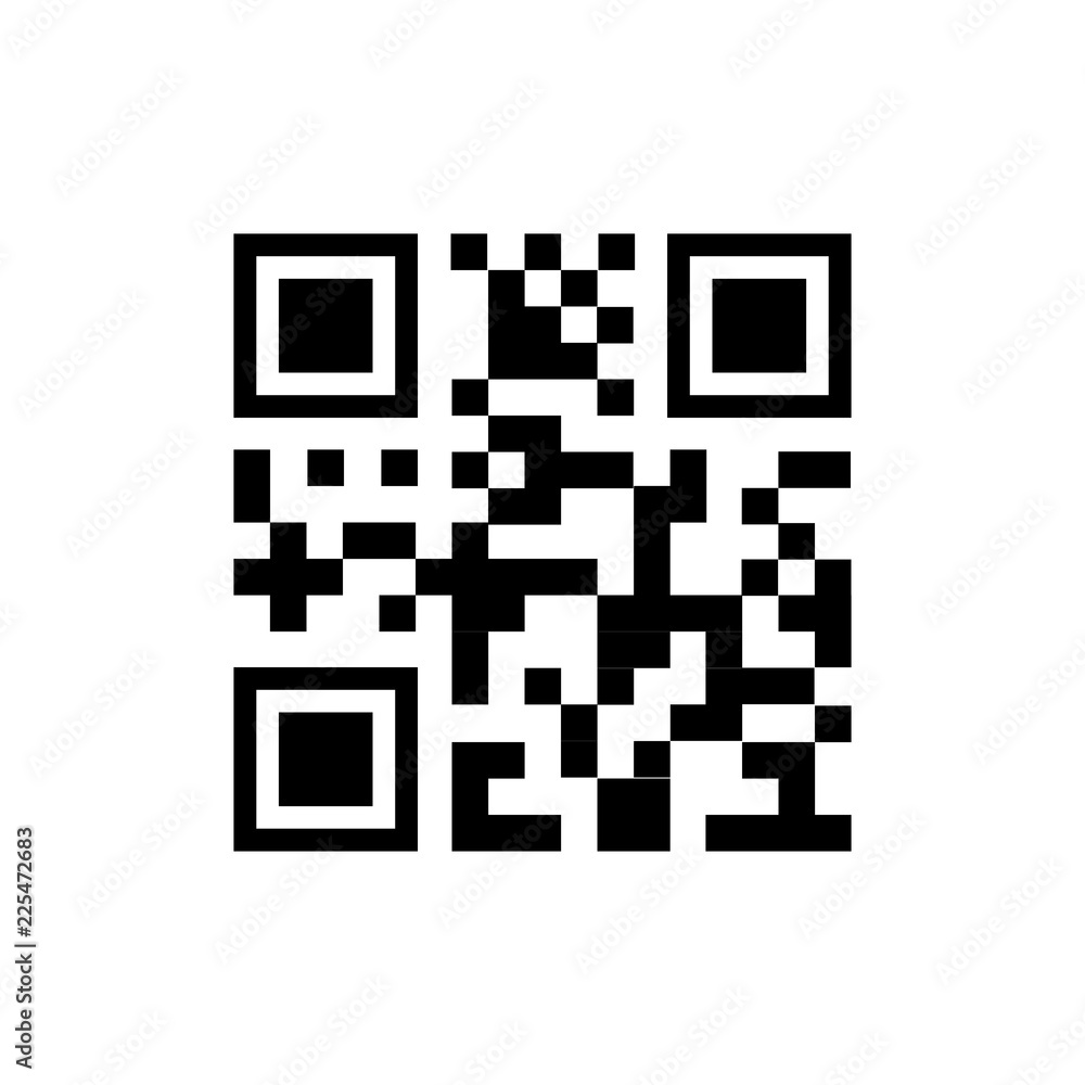 Barcode or QR Code Isolated on a Background. Vector Barcode or QR Code Isolated on a Background. Vector