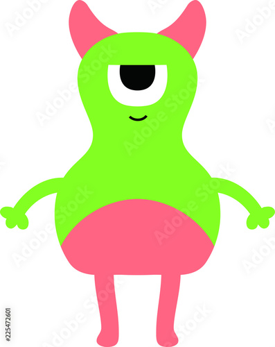 Cartoon tiny monster vector