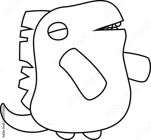 White cartoon cute monster vector