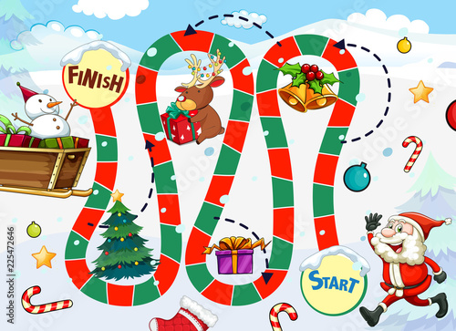 Santa claus board game template