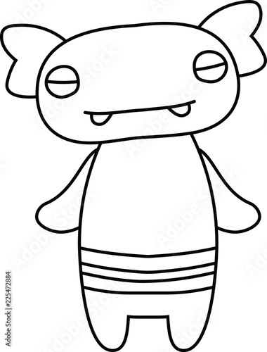 White cartoon cute monster vector
