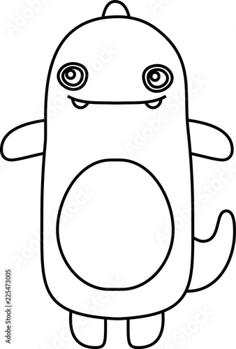 White cartoon cute monster vector