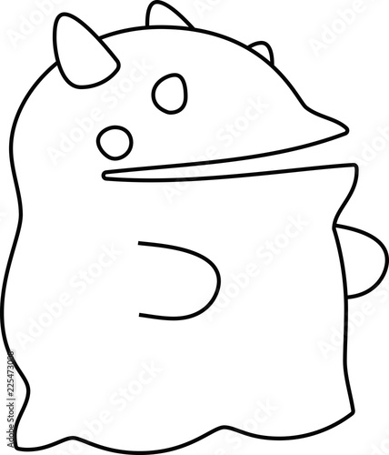 White cartoon cute monster vector