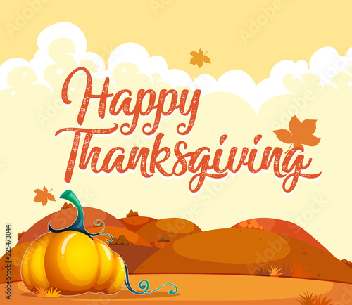 Happy thanksgiving pumpkin card