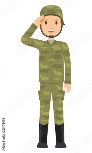 A soldier homage to the commandant before war