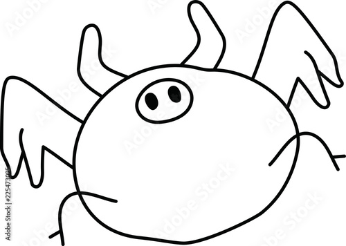 White cartoon cute monster vector