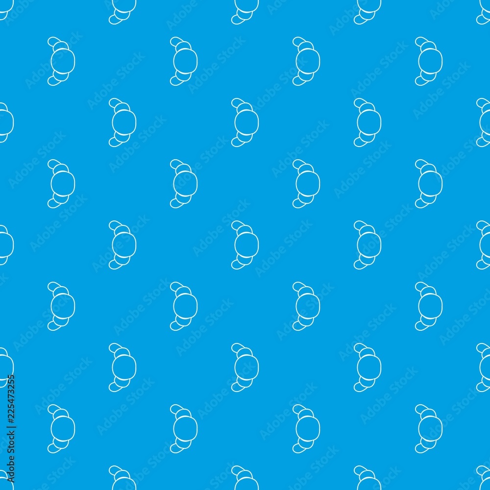 Croissant pattern vector seamless blue repeat for any use Croissant pattern vector seamless blue repeat for any use